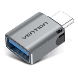 Adaptor USB OTG Vention, USB Type-C (T) la USB 3.2 gen 1 (M), rata transfer 5 Gbps, invelis aliaj Al, gri, &quot;CDQH0&quot; (timbru verde 0.03 lei) - 692279474