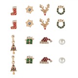 Set 8 Cercei Crăciun Multicolor, Modele Festive: Cizme, Fulgi, Reni, Pomi, Cadouri, Aliaj Email Cristal, Oem