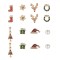 Set Cercei Crăciun, 8 Bucăți, Multicolor