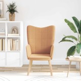 vidaXL Fotoliu Relaxare Bej L&acirc;nă, 62x67x95.5cm, Cadru Lemn Solid, Interior, Max 100kg