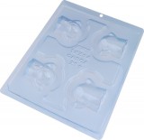 Forma Ciocolata Fantoma Halloween 3D, 4 Cavitati, 55x48x34mm - Matrita Profesionala Bomboane Ciocolata, Decoratiuni Halloween