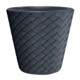 Ghiveci decorativ de flori, Prosperplast, Matuba, rotund, antracit, 35x32.4 cm GartenVIP DiyLine