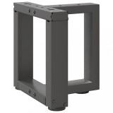 Picioare masuta cafea Gossi, 2 buc, otel antracit, forma T, 30x25x31cm, reglabile, set montaj inclus