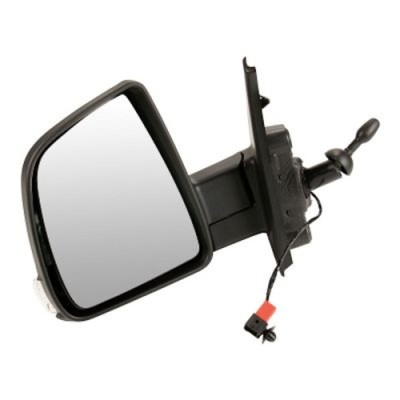 Oglinda usa exterioara FIAT DOBLO (263), 01.2015-, View Max, partea stanga, regl. manuala; carcasa neagra; sticla convexa; 8 gauri / 2 pini; cu semna foto