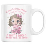 Cana alba personalizata &quot;A new baby brother or sister for me&quot;, INOVATIX&reg;. 330ml
