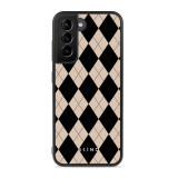 Husa Samsung Galaxy S22 - Skino Argyle, textura romburi, negru bej