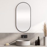 Oglinda de perete Picciano 40x80 cm, negru mat, cadru aluminiu