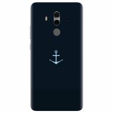 Husa silicon pentru Huawei Mate 10, Blue Navy Anchor Illustration Flat