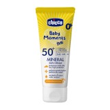 Cremă protecție solară copii Chicco Mineral Sunscreen SPF 50+, UVA/UVB, rezistentă la apă, 75 ml
