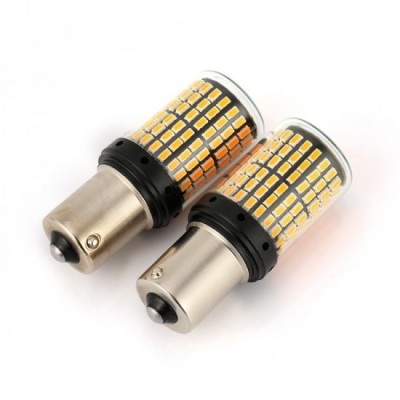 Set 2 LED auto, Canbus 1156/BA15S, P21W, 3014, 144 LED-uri Semnal foto