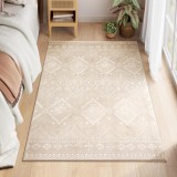 SONGMICS Covor decorativ antiderapant, stil boho, lavabil la masina, 80&times;150 cm, bej cappuccino Household NewTrend
