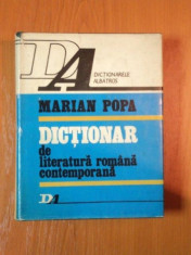 DICTIONAR DE LITERATURA ROMANA CONTEMPORANA de MARIAN POPA, 1977 foto