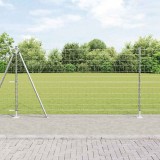 Gard Euro cu 7 St&acirc;lpi Flanșați 1.2x10 m Oțel Galvanizat