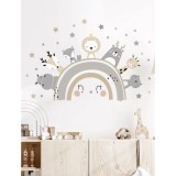 Cumpara ieftin Sticker Perete Autocolant Animale si Curcubeu 30x90 cm - 98113