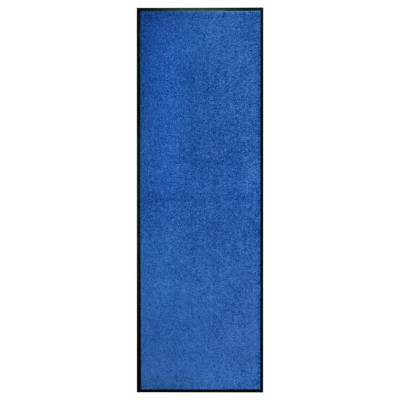Covoraș de ușă lavabil, albastru, 60 x 180 cm foto