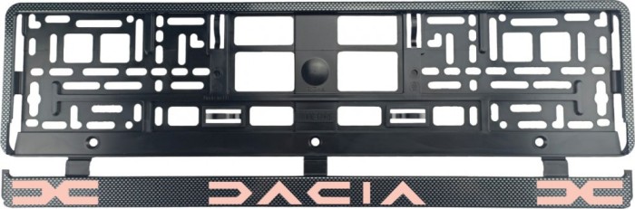 Set 2 bucati, suport numar inmatriculare Carbon, Dacia III