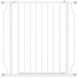 Poartă siguranță c&acirc;ini PawHut, Lățime ajustabilă 75-85 cm, Montaj prin presiune, Oțel, Alb