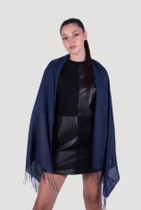 Esarfa lunga, bleumarin din casmir foto