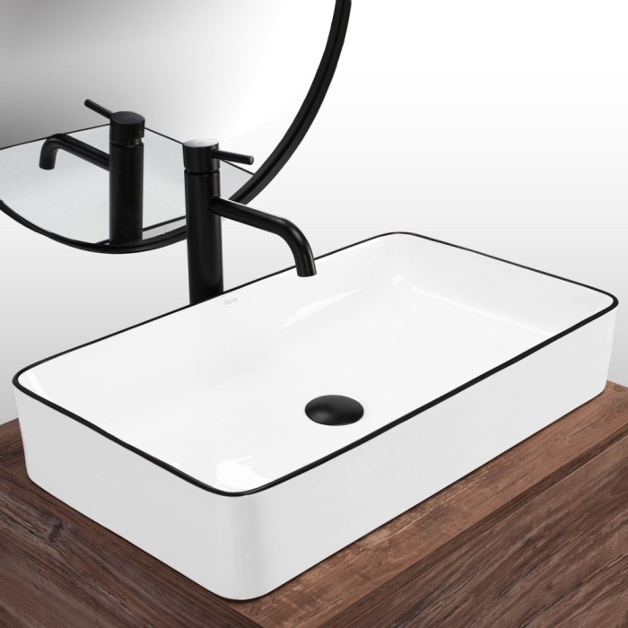 Lavoar pentru blat Rea Denis Black Edge