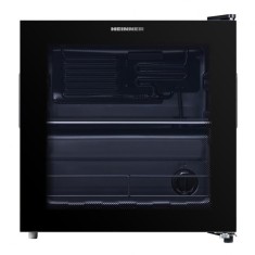 Racitor de bauturi Heinner HBC-M44BKE, clasa E, capacitate totala: 44L, capacitate incarcare: 48 doze (355 ml), 1 raft din sticla, usa reversibila, Ne