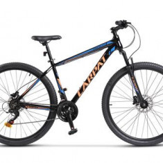 Bicicleta MTB-HT Carpat MONTAN C2958H, Shimano Tourney TZ 21 viteze, Roti 29 Inch, Cadru Aluminiu, Frane pe Disc (Negru/Albastru)