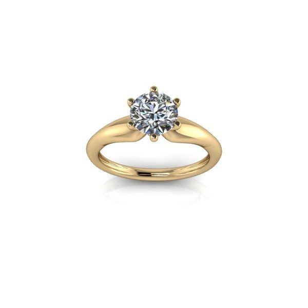 Inel de logodnă din aur galben de 14k, decorat cu piatră de zirconiu - 50