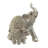 Cumpara ieftin Elefanti decor din rasina Silver Golden 16cm x 11cm x 19cm, Inart