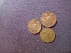 3 monede 20 koroane cehia 1993,1998x2 foto
