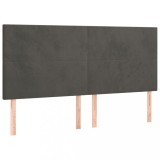Cumpara ieftin Tablii de pat, 4 buc, gri inchis, 100x5x78/88 cm, catifea
