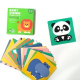 Set 20 carti pentru stimulare vizuala si cognitiva bebelusi, tip Montessori, cu imagini color,6-12 luni