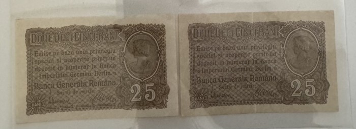 2x 25 bani BGR aUNC + XF