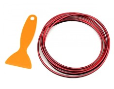 Banda decorativa auto interioara, cauciuc/plastic, 5 x 3 x 1mm, rosu