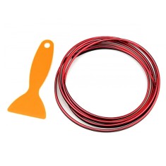 Banda decorativa auto interioara, cauciuc/plastic, 5 x 3 x 1mm, rosu