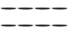 Set farfurii 8 piese, farfurii pizza, opal Negre, diametru 32 cm