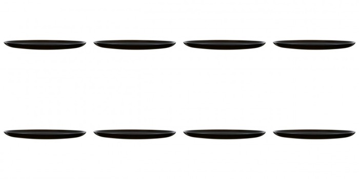 Set farfurii 8 piese, farfurii pizza, opal Negre, diametru 32 cm