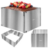 Forma reglabila dreptunghiulara pentru tort si prajituri, inox, Ruhhy
