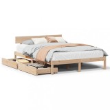 Cumpara ieftin Cadru de pat fara saltea, 120x190 cm, lemn masiv pin