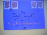 HOPCT PLIC S NR FDC 987 HENRI LA FONTAINE / AUGUSTE BEERNAERT -PREMIUL NOBEL -EMISIUNE COMUNA SUEDIA -BELGIA -CARTON MAXIMA 21/15 CM