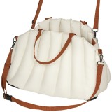 PawHut Scaun Auto pentru C&acirc;ini Mici cu Lesă și Bază Antiderapantă, Convertibil &icirc;n Geantă pentru Animale, Crem | Aosom Romania