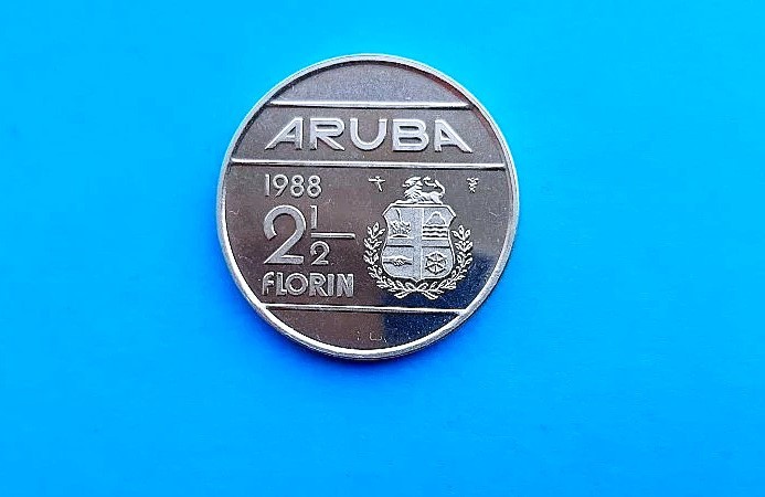 2 1/2 Florin 1988 Aruba-UNC b.u-.din folder-RAR!