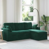 vidaXL Canapea Verde &icirc;nchis 198 x 134 x 80 cm Catifea 42024460