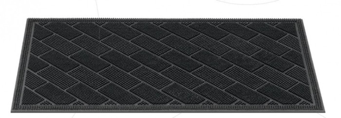 Covor Pentru Usa Intrare, Granit 825, Antiderapant, Negru, 40x70 cm - 40x70