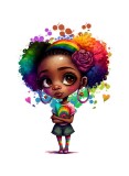 Cumpara ieftin Sticker decorativ Fetita African Style, Multicolor, 75 cm, 3798ST, Oem