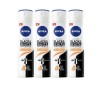 Set 4 X Nivea Antiperspirant Woman Deo 150ml Black&amp;White Invisible Ultimate Impact, 0% Alcohol, Non-Irritating, 48h Protection