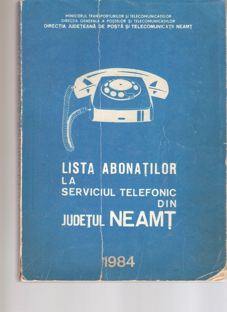 Carte de telefoane 1973 Neamt 1975 1977 1984 | arhiva Okazii.ro
