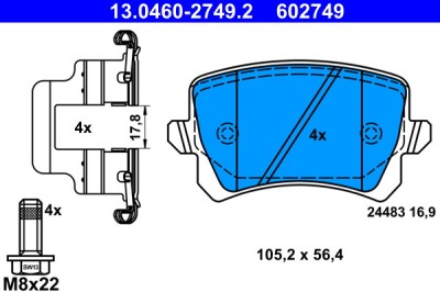 ATE 13.0460-2749.2 set placute frana,frana disc foto