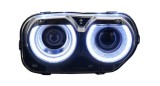 Set faruri Dodge Challenger, 09.20, montare fata, stanga+dreapta, cu LED RGB DRL, lumini de zi; D2H+LED; manual; fara becuri; Tuning; halogen, doar
