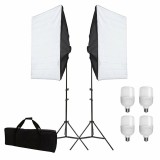 Cumpara ieftin Kit studio foto, 2 x 2m suport trepied, x Softbox cu capac, 4 x 25W 5500k bec, include geanta de transport