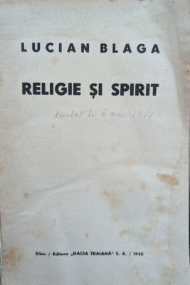 Religie Si Spirit - Lucian Blaga ,559138 foto