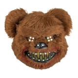 Masca de Halloween Urs Infricosator, Maro, cu Blana Imitatie si Detalii Sangerande, CMCLASS
